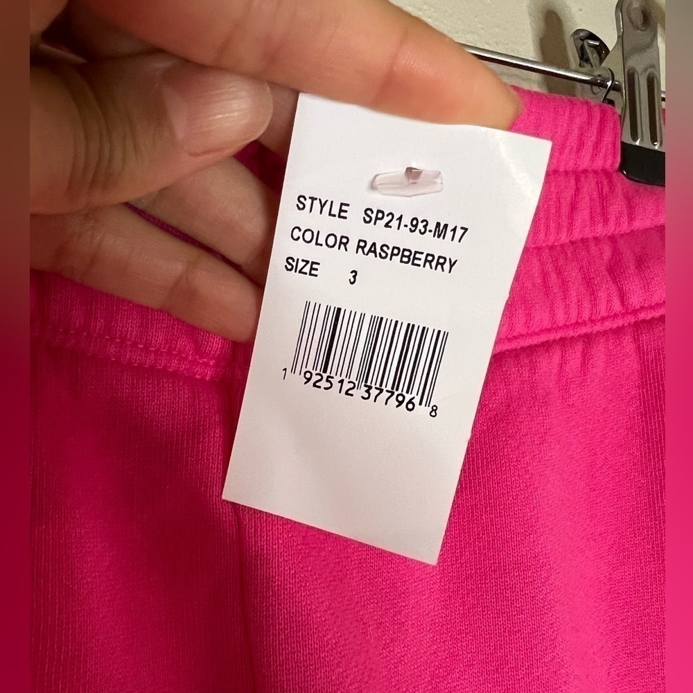 NWT SUNDRY High Waisted Cuff Joggers Pink Large - Picture 3 of 3